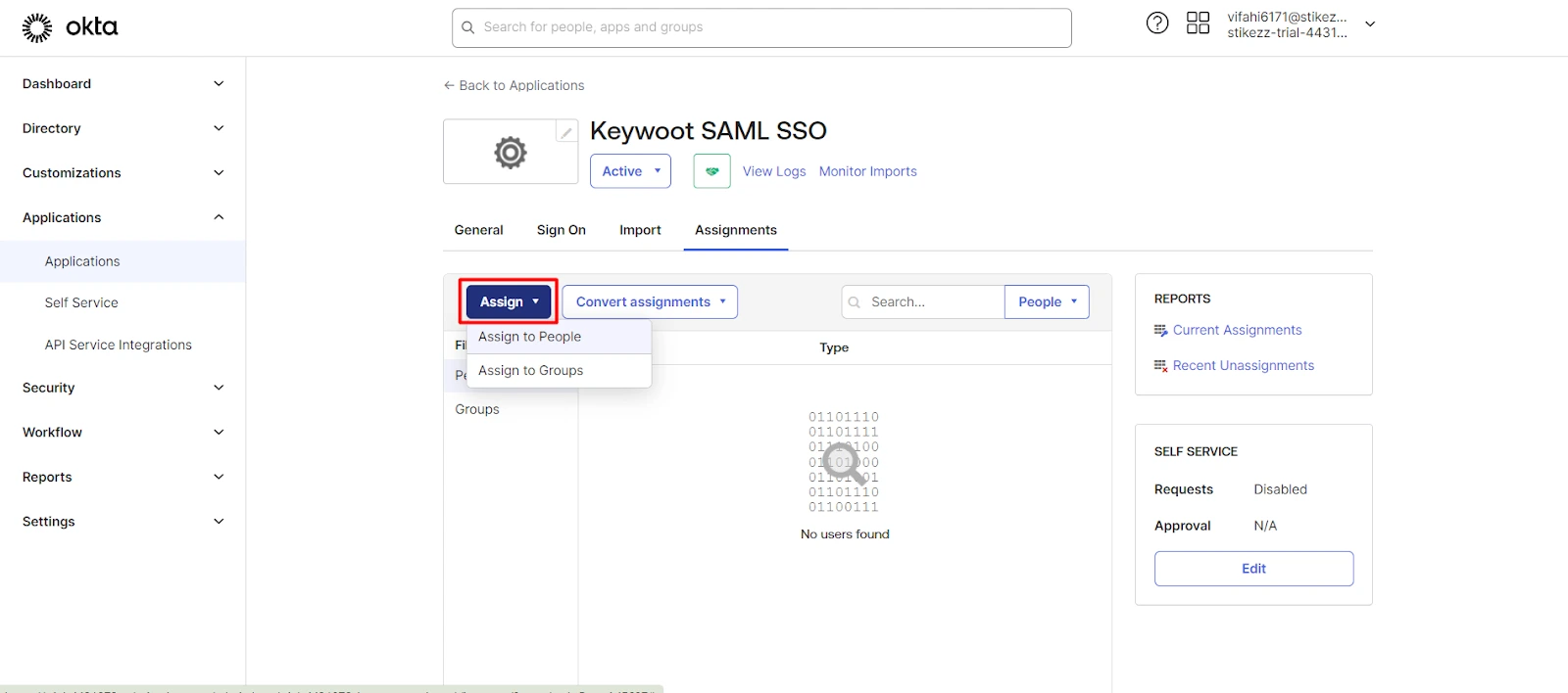 Okta WordPress Login With SAML SSO - Secure SAML SSO Setup 10 Assign Users to WordPress Okta SAML SSO Application