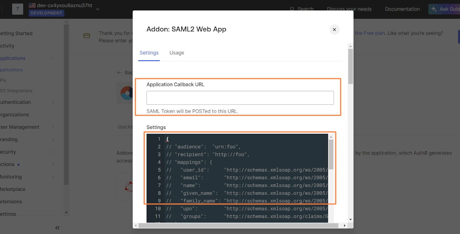 WordPress Auth0 SSO - Complete Setup Guide for Auth0 WordPress Single Sign-On 5 Configure WordPress Auth0 SAML SSO Settings in Auth0 Dashboard