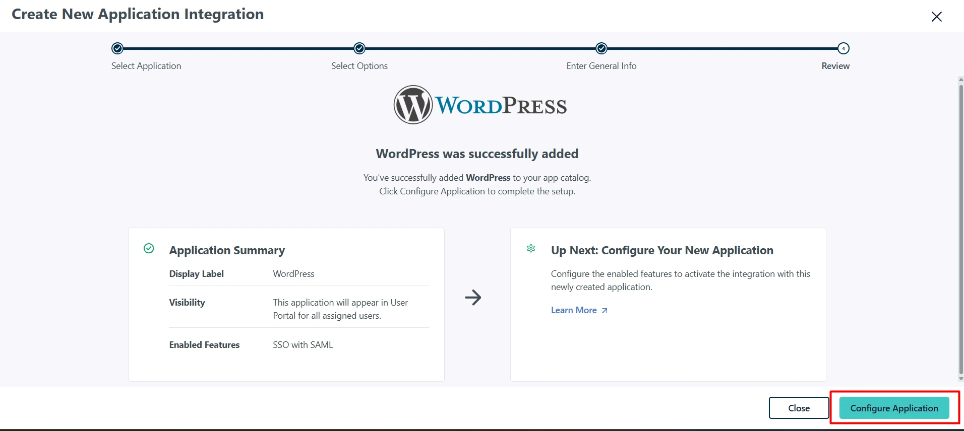 WordPress JumpCloud SSO: Complete Setup Guide for JumpCloud WordPress Single Sign-On 4 JumpCloud WordPress Application - Select WordPress from application catalog