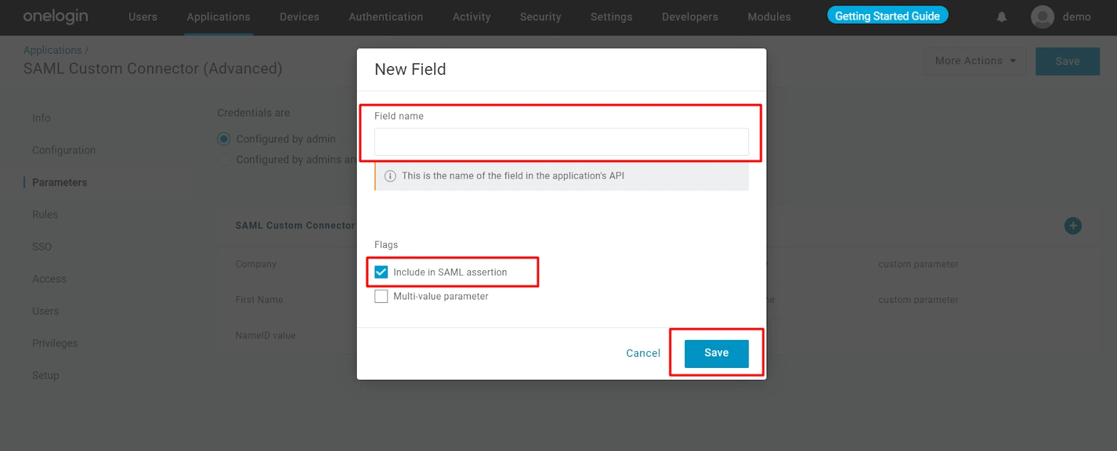 OneLogin SAML SSO WordPress: Complete Guide to Setup WordPress OneLogin Login 16 OneLogin Parameters Tab - Configure SAML attributes and include in SAML assertion for WordPress mapping