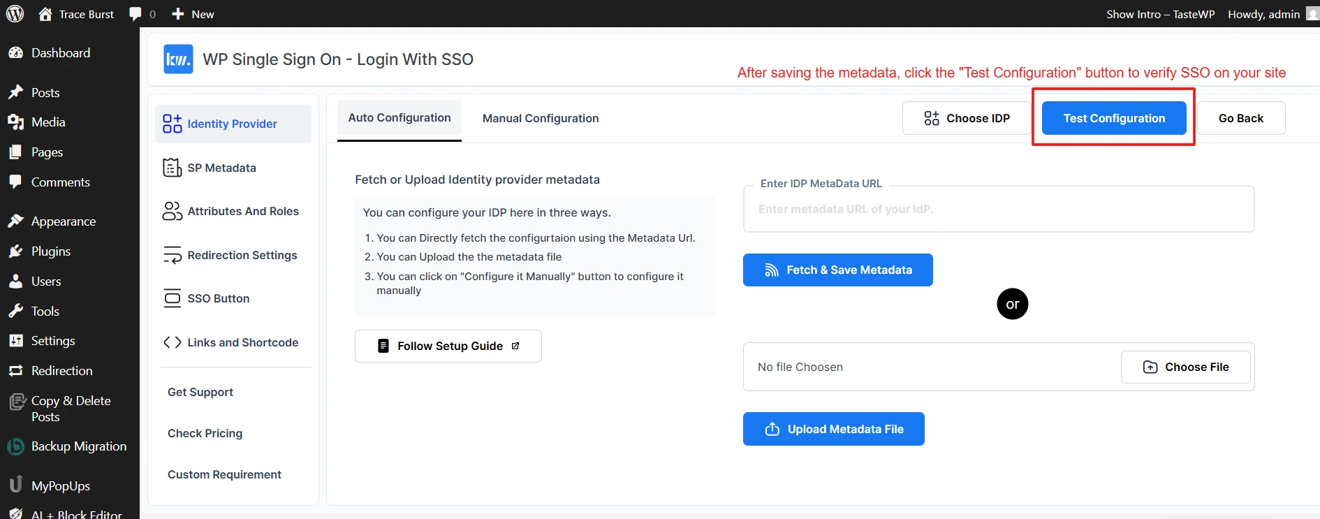 OneLogin SAML SSO WordPress: Complete Guide to Setup WordPress OneLogin Login 14 WordPress SAML Plugin Test Configuration - Save settings and test SAML configuration with OneLogin