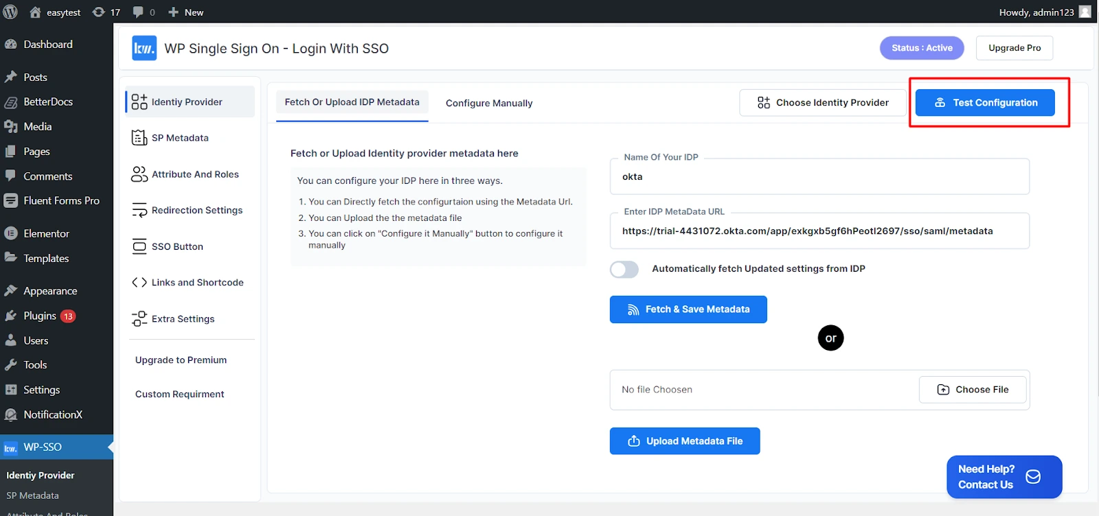 WordPress Auth0 SSO - Complete Setup Guide for Auth0 WordPress Single Sign-On 7 Test WordPress Auth0 SSO Configuration Settings